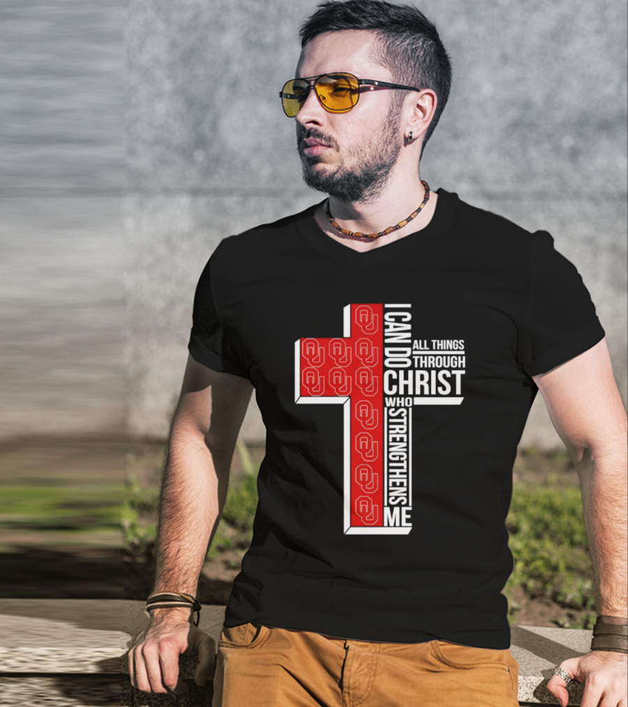Oklahoma Sooners OU I Can Do All Things Through Christ Who Strengthens Me T-Shirt