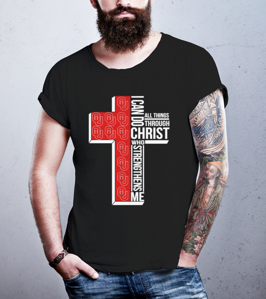 Oklahoma Sooners OU I Can Do All Things Through Christ Who Strengthens Me T-Shirt