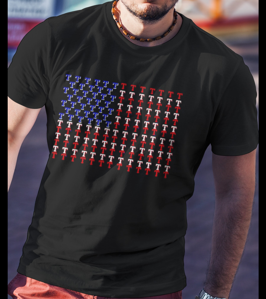 Texas Rangers American Flag T-Shirt