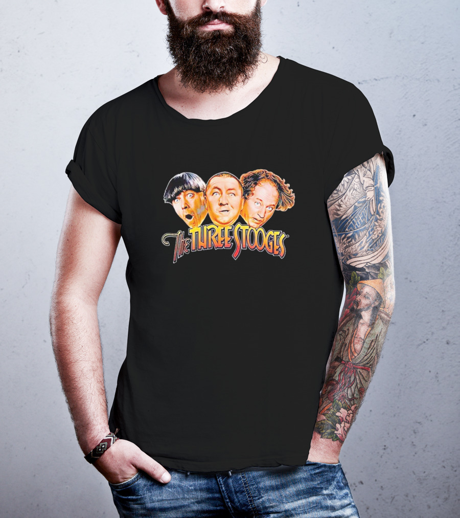 The Three Stooges Classic Comedy Trio Faces T-Shirt