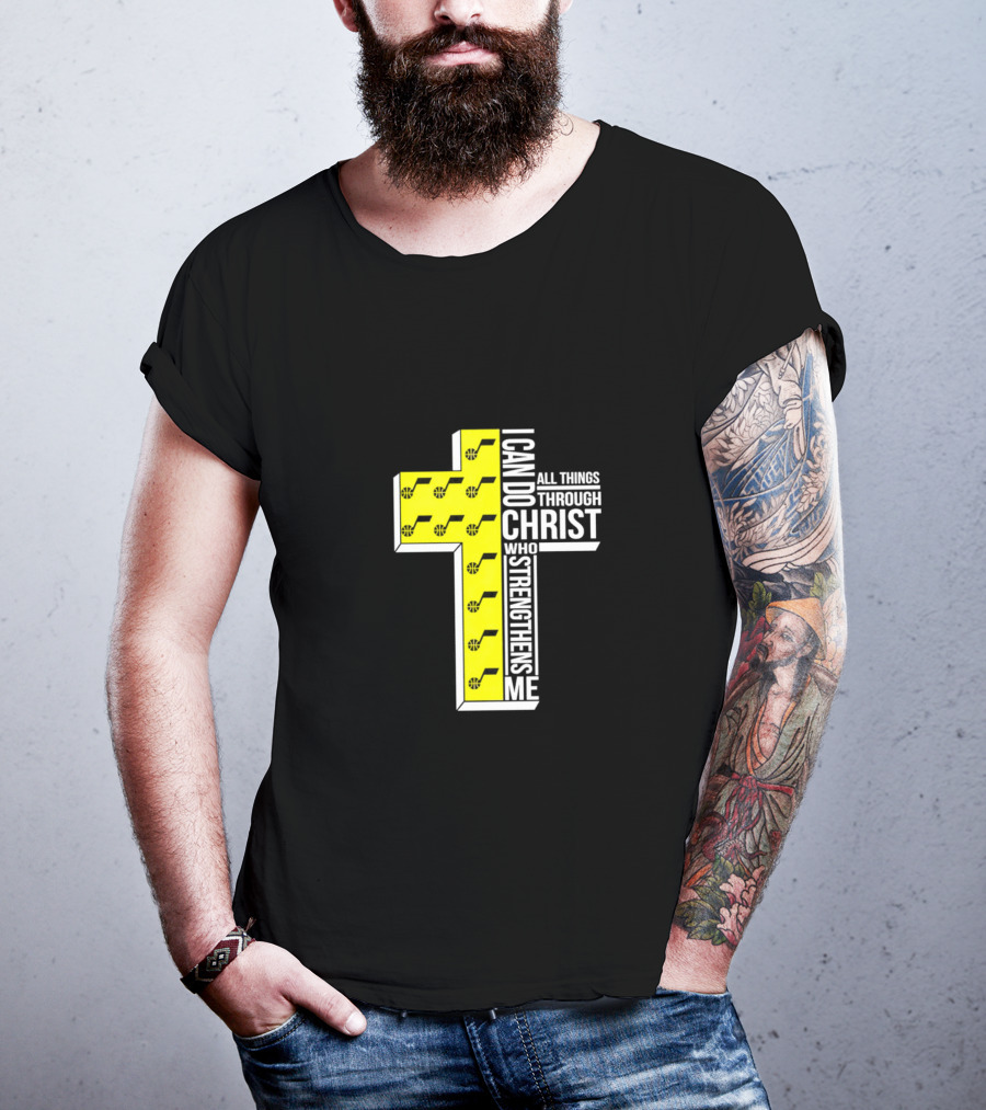 Utah Jazz I Can Do All Things Through Christ Who Strengthens Me Cross T-Shirt