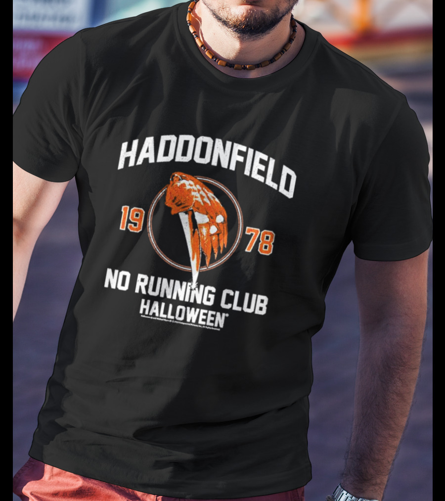 Haddonfield 1978 No Running Club Halloween Pumpkin Knife T-Shirt