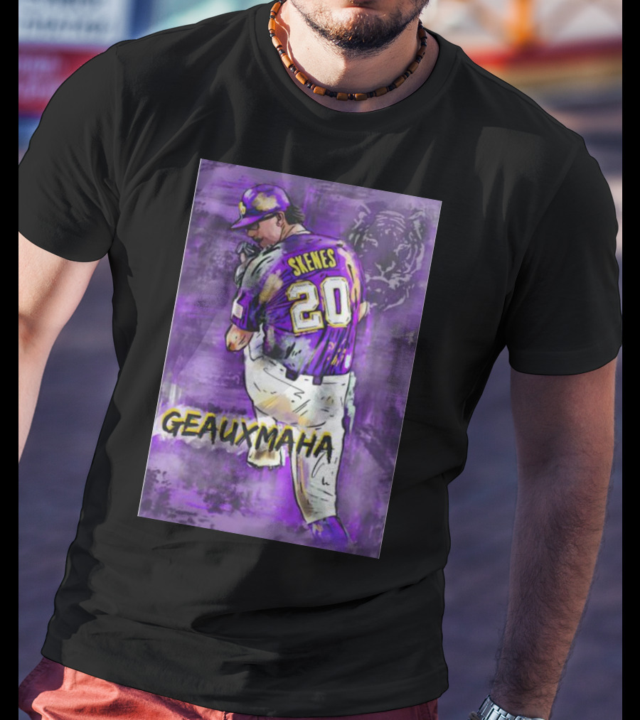 Paul Skenes 20 Geauxmaha LSU Tigers Baseball T-Shirt