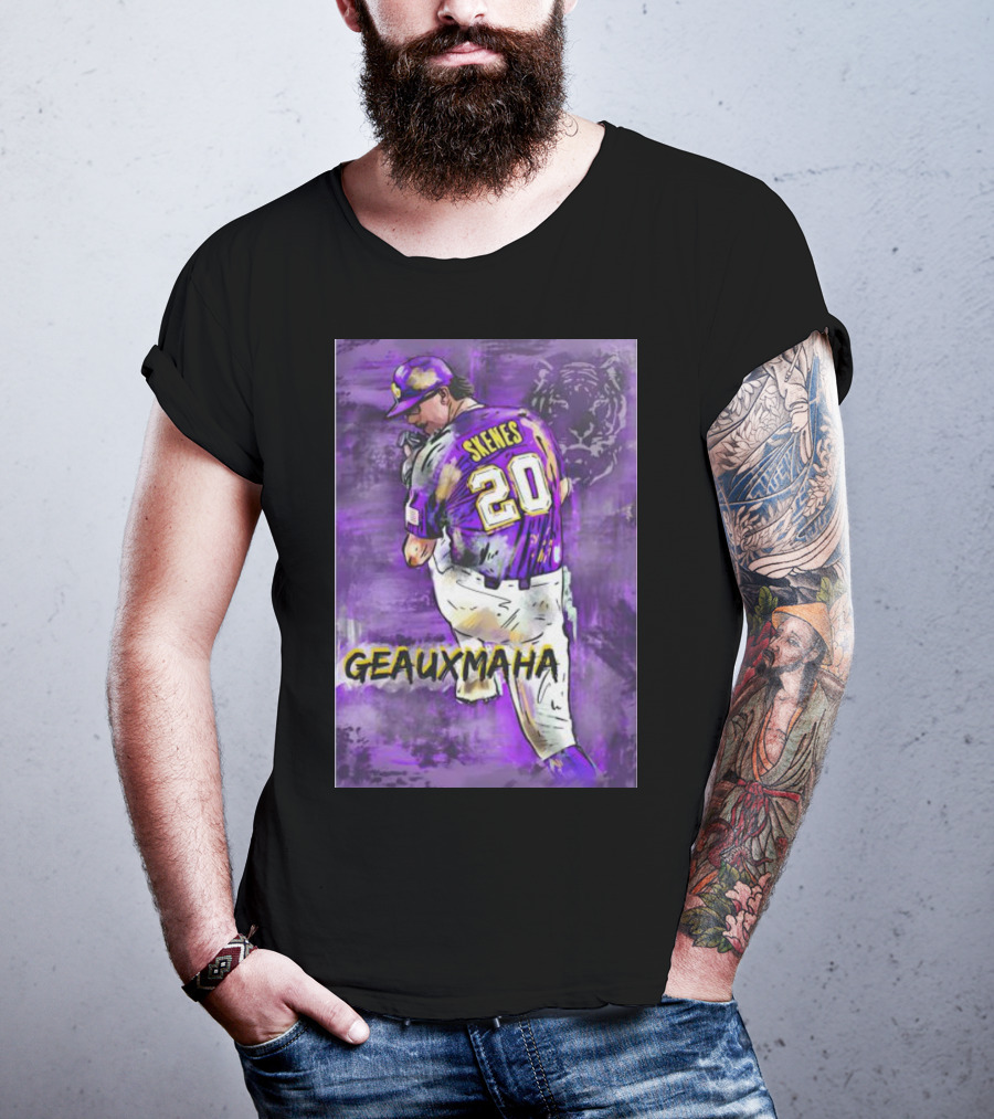 Paul Skenes 20 Geauxmaha LSU Tigers Baseball T-Shirt