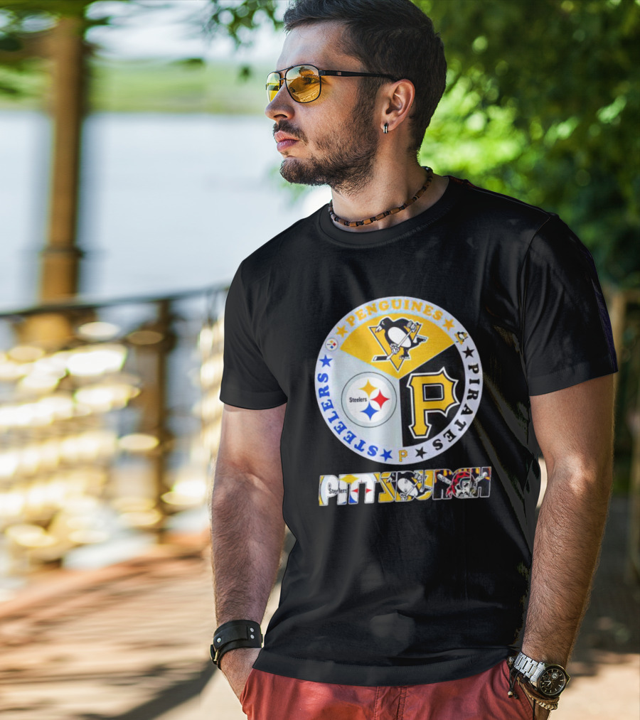 Steelers Penguins Pirates Pittsburgh Circle T-Shirt