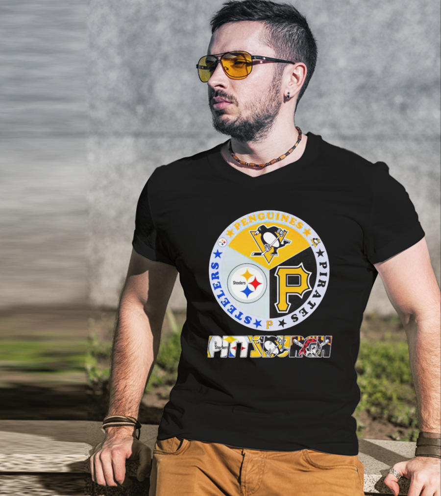 Steelers Penguins Pirates Pittsburgh Circle T-Shirt