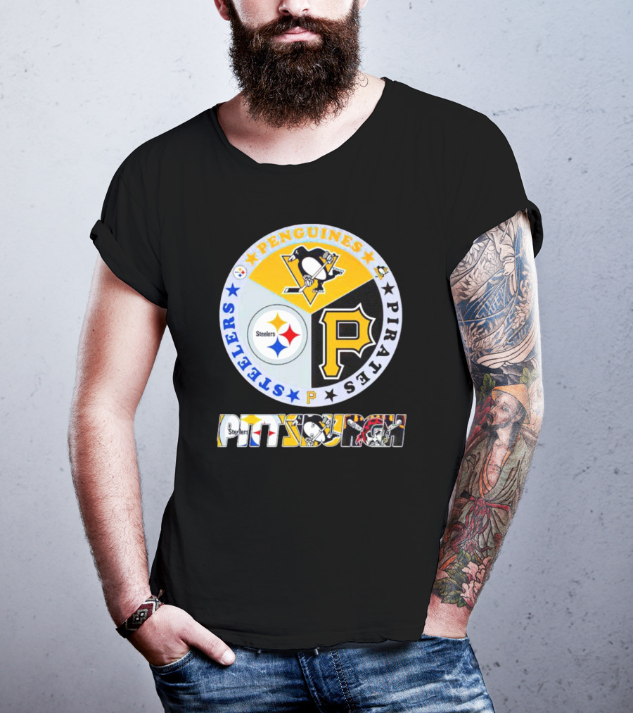 Steelers Penguins Pirates Pittsburgh Circle T-Shirt