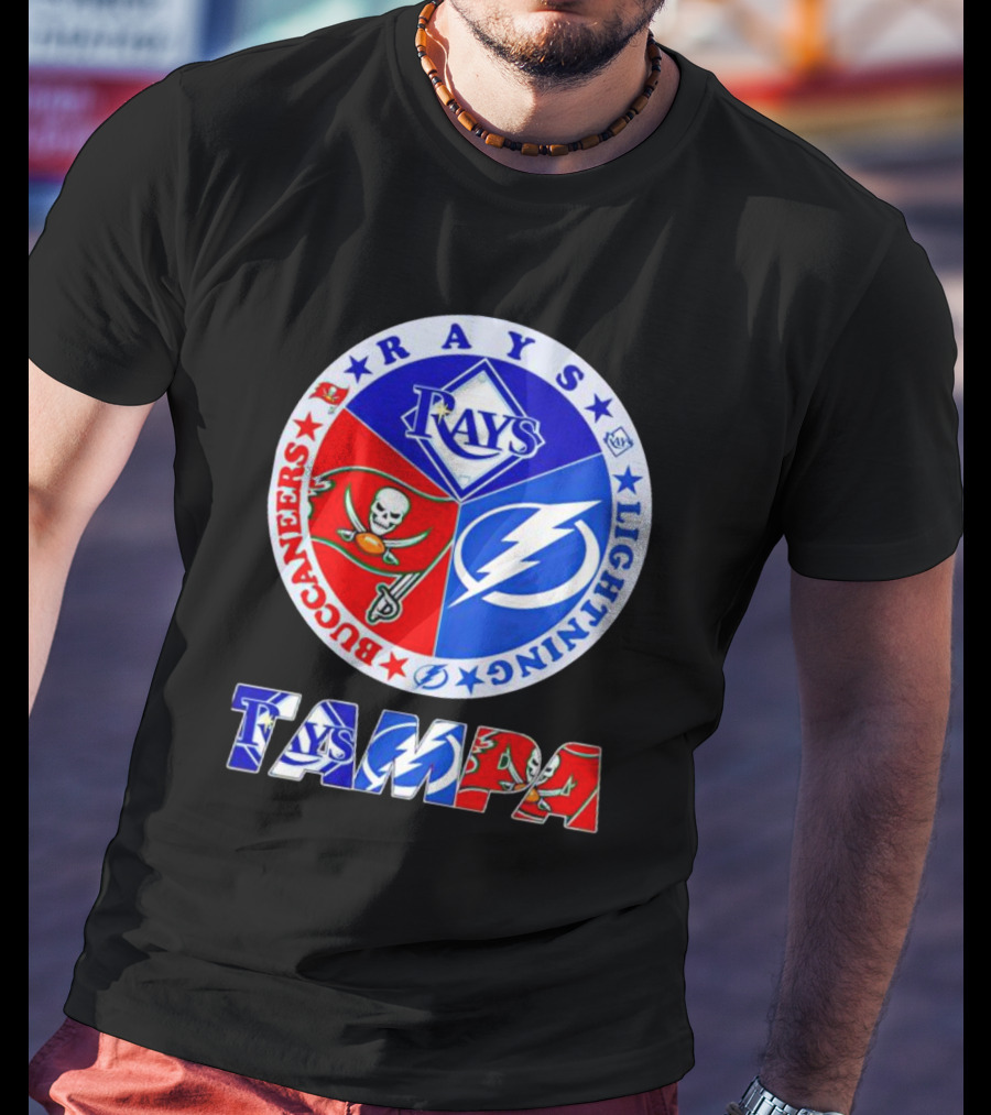 Rays Buccaneers Lightning Tampa Bay Logos Sports Teams T-Shirt
