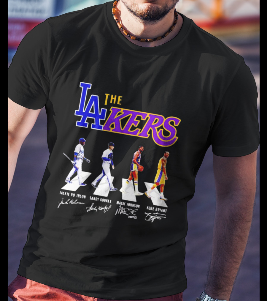 LA Lakers Jackie Robinson Sandy Koufax Magic Johnson Kobe Bryant T-Shirt