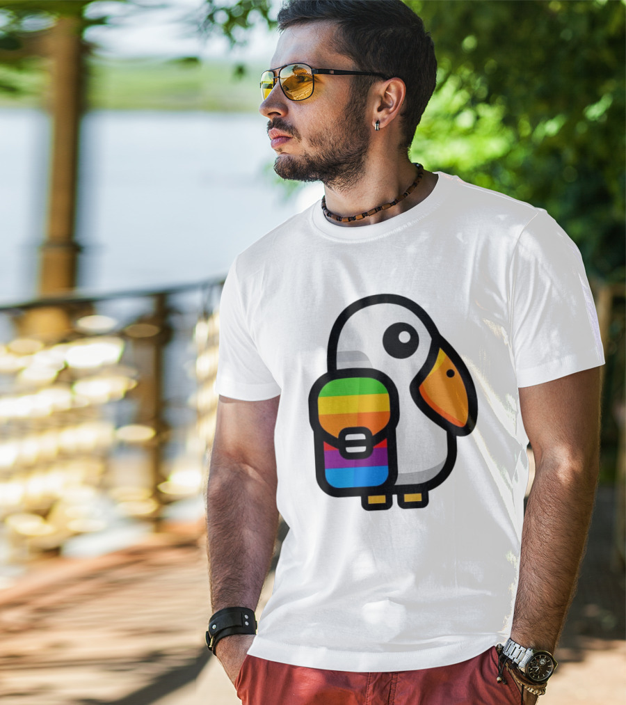 Basic Apple Guy Rainbow Pelican T-Shirt