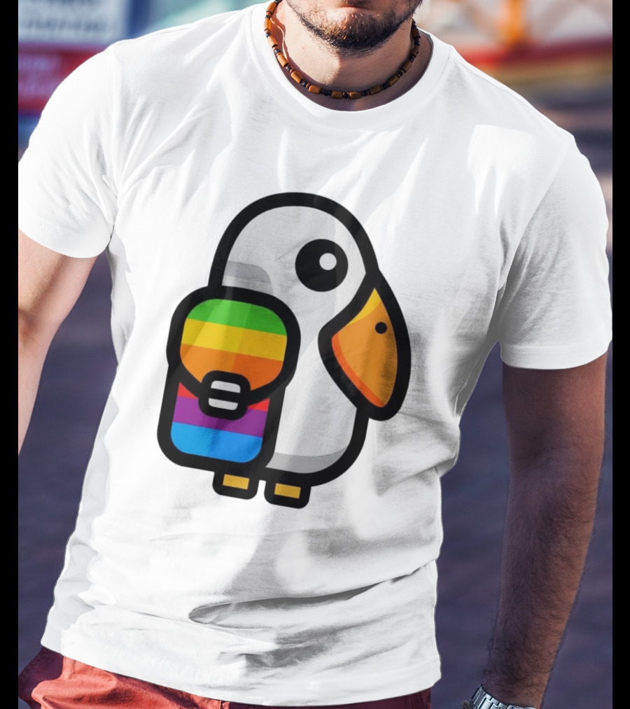 Basic Apple Guy Rainbow Pelican T-Shirt