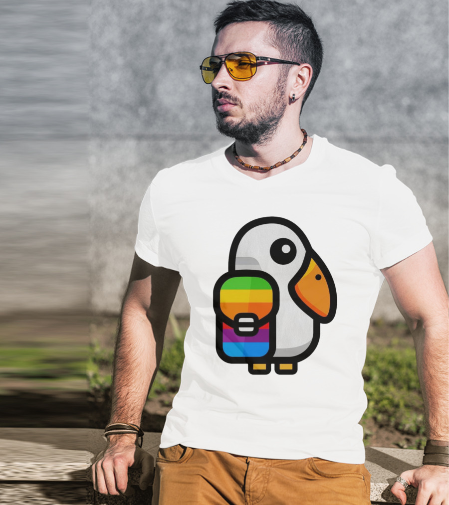 Basic Apple Guy Rainbow Pelican T-Shirt