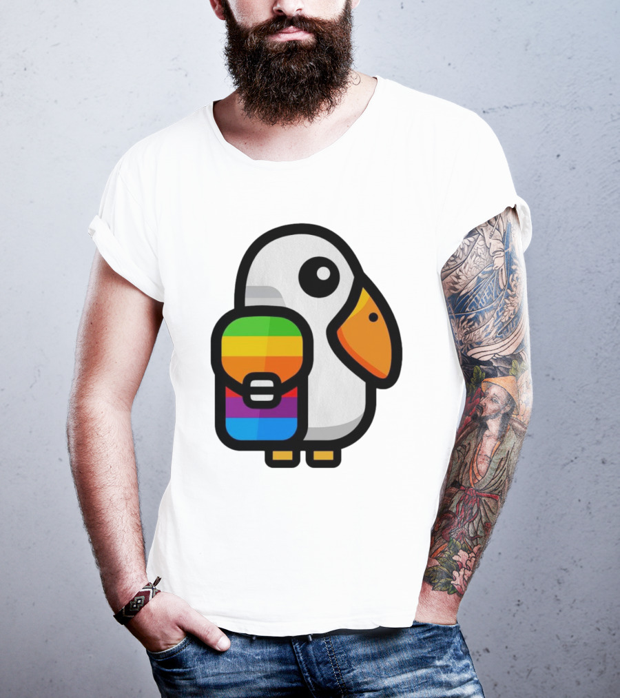 Basic Apple Guy Rainbow Pelican T-Shirt