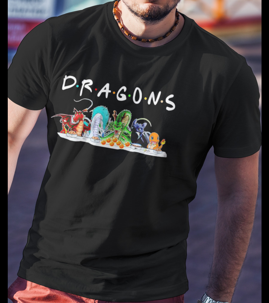 DRAGONS Cartoon Parody With Dragon Balls And Iconic Font T-Shirt