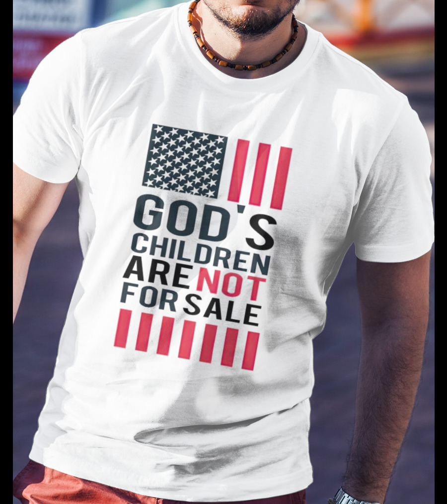 God's Children Are Not For Sale American Flag Stripes T-Shirt