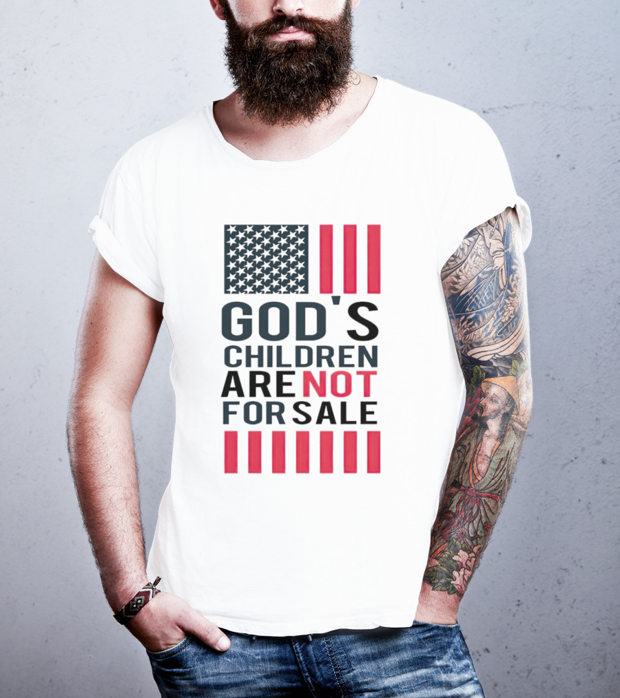 God's Children Are Not For Sale American Flag Stripes T-Shirt