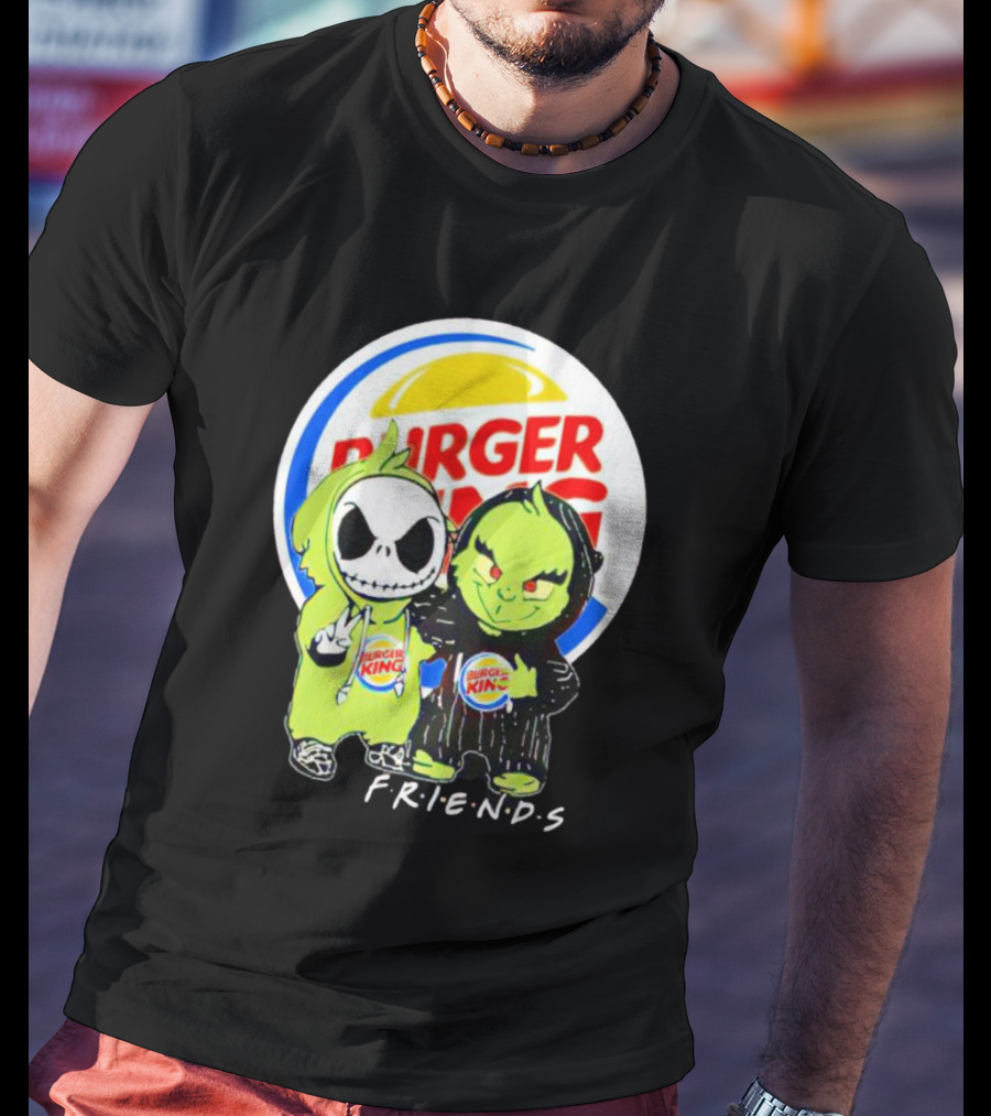 Burger King Friends Jack Skellington Grinch Collaboration T-Shirt