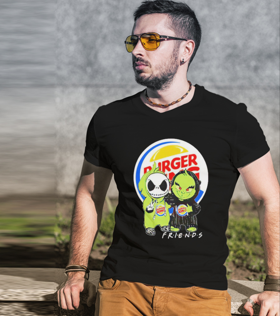 Burger King Friends Jack Skellington Grinch Collaboration T-Shirt