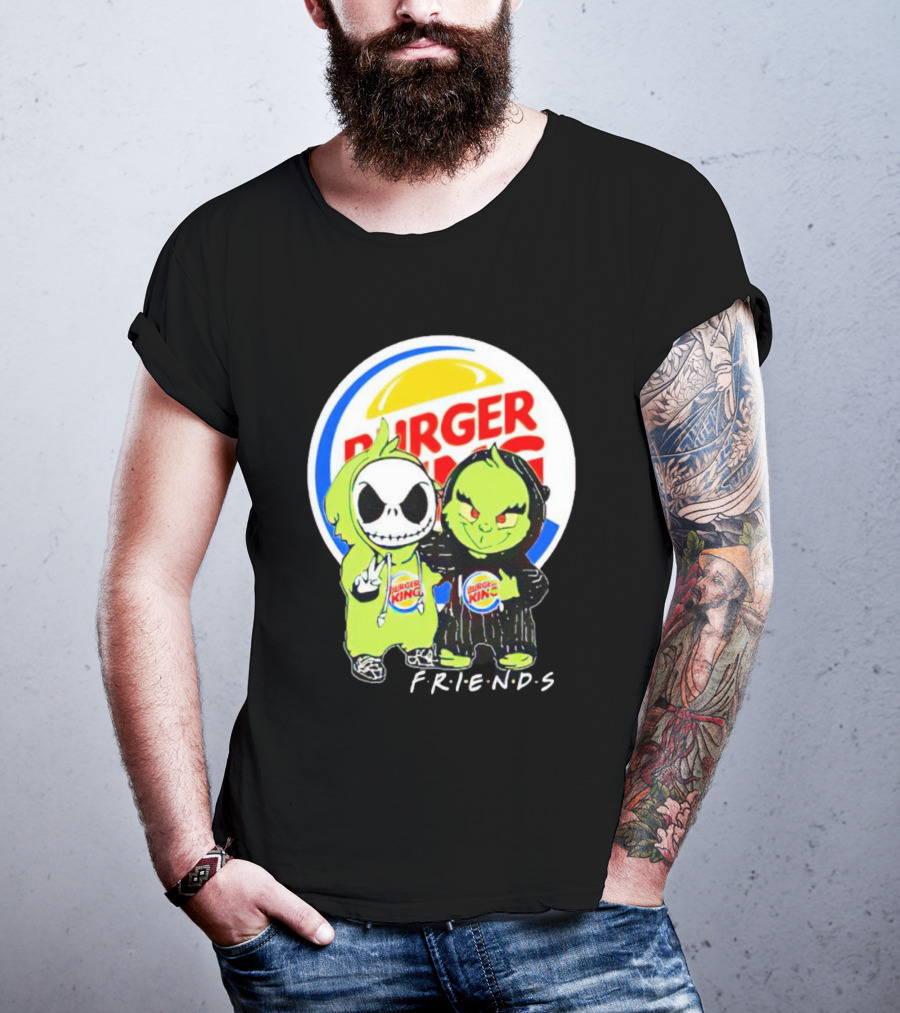 Burger King Friends Jack Skellington Grinch Collaboration T-Shirt