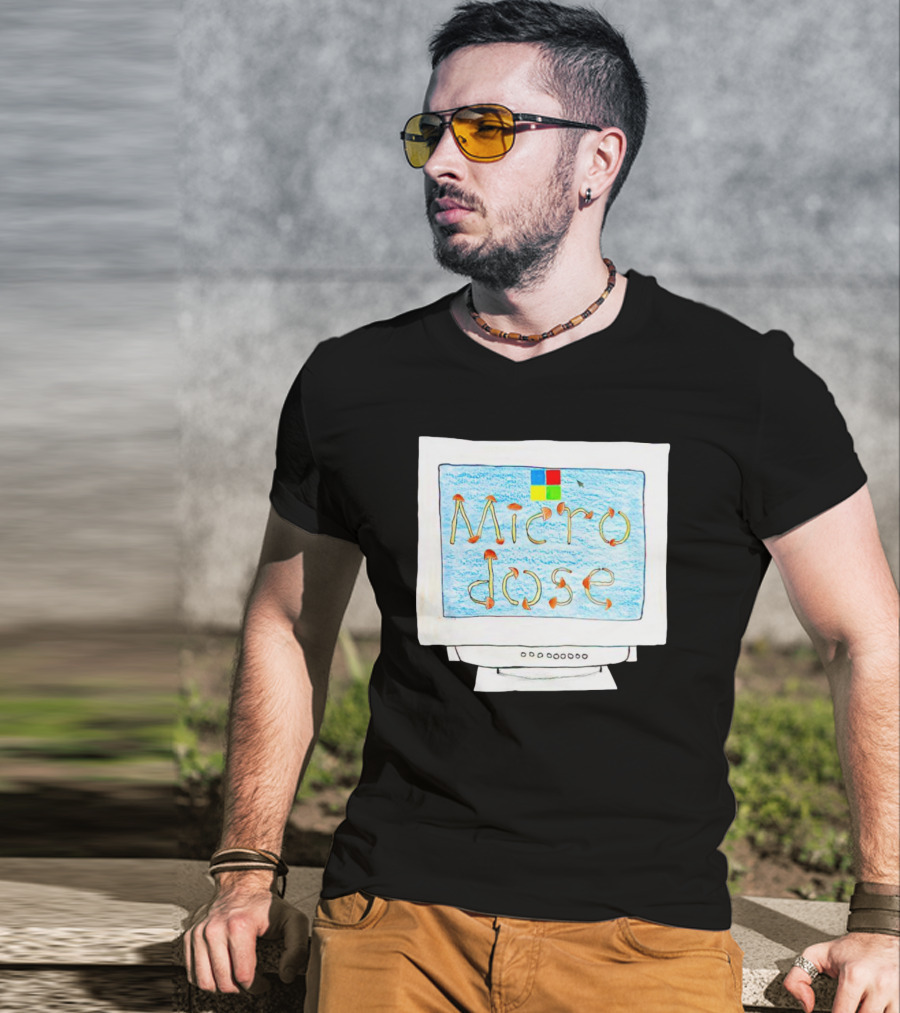 Dave Portnoy Microdose Retro Computer Monitor T-Shirt