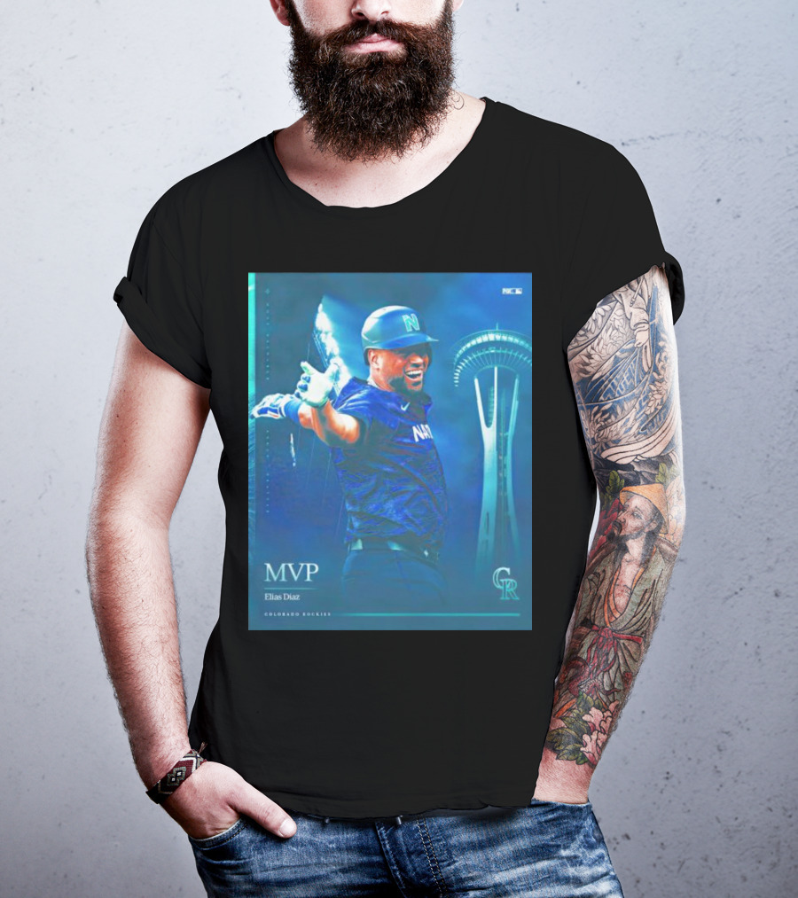 Elías Díaz MVP Colorado Rockies Seattle Skyline T-Shirt