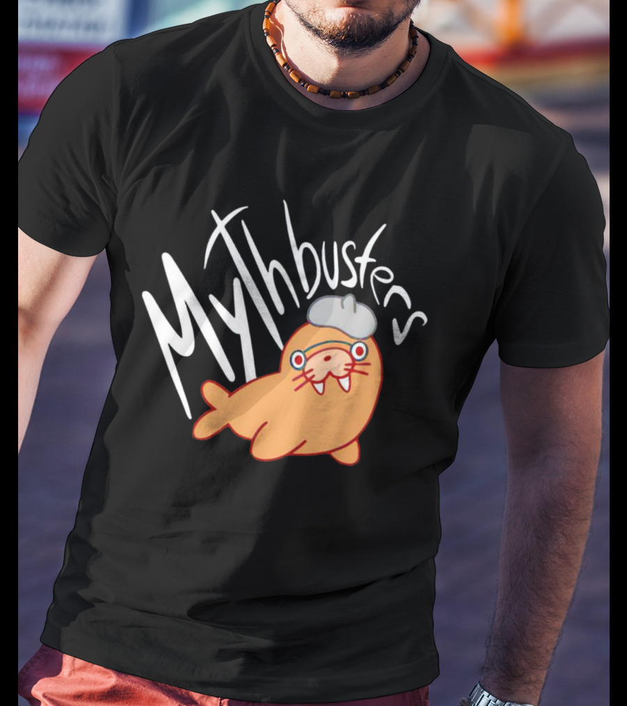 Mythbusters Cute Cartoon Walrus With Glasses And Hat T-Shirt