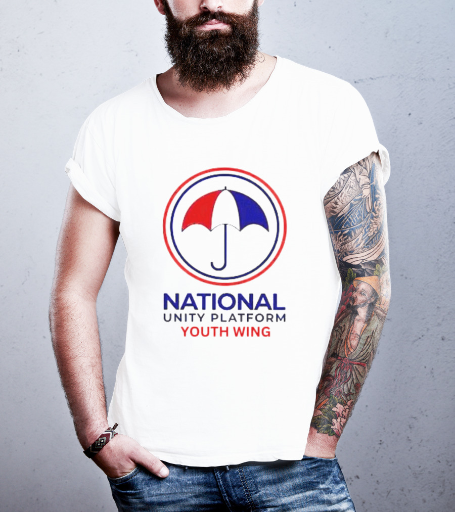 National Unity Platform Youth Wing Logo With Red And Blue Umbrella T-Shirt