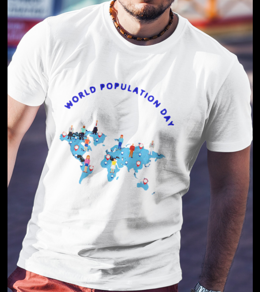 World Population Day Map People Locations T-Shirt