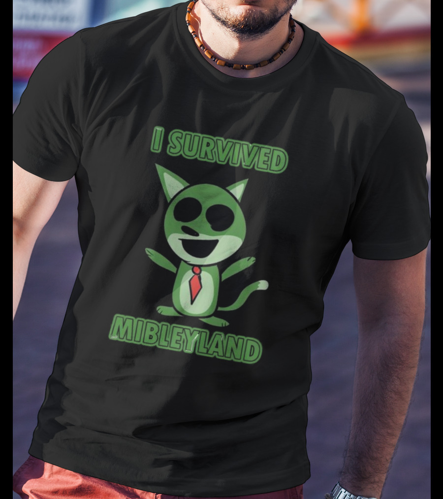 I Survived MibleyLand Funny Green Cartoon Character T-Shirt
