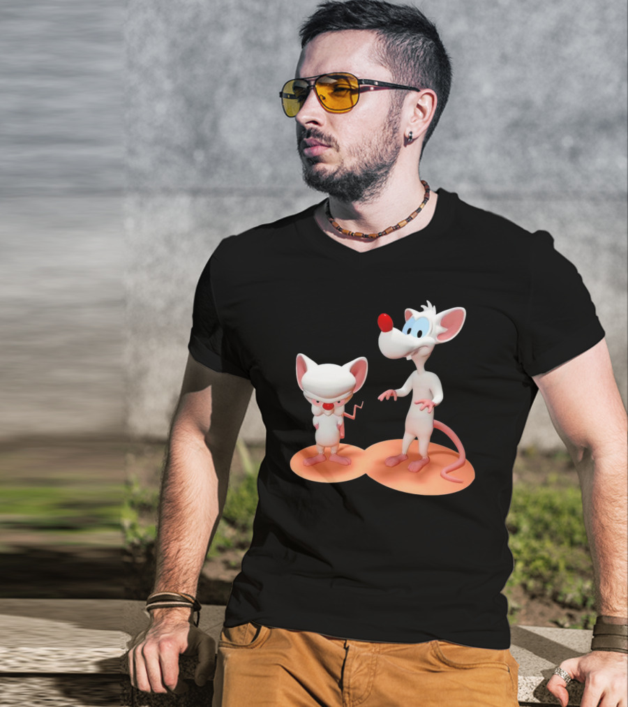 Pinky And The Brain Cartoon Characters Retro Animation Duo T-Shirt