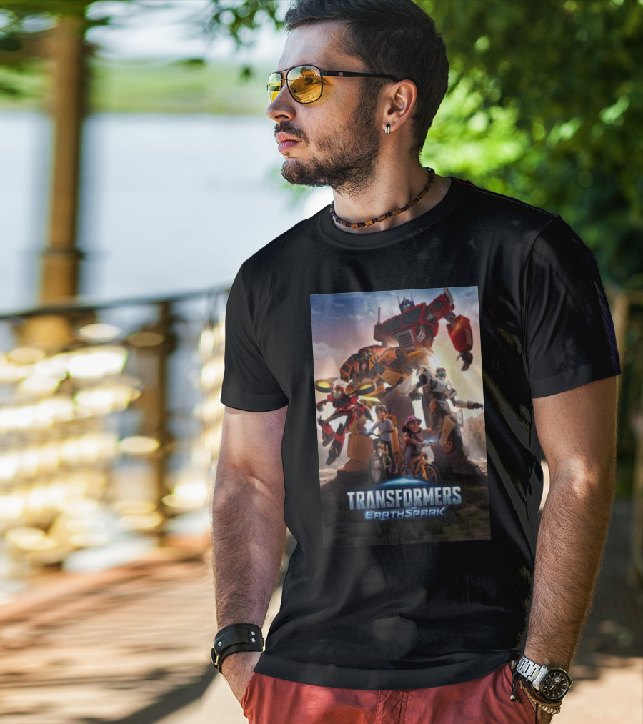 Transformers Earthspark Optimus Prime And Friends Adventure Scene T-Shirt