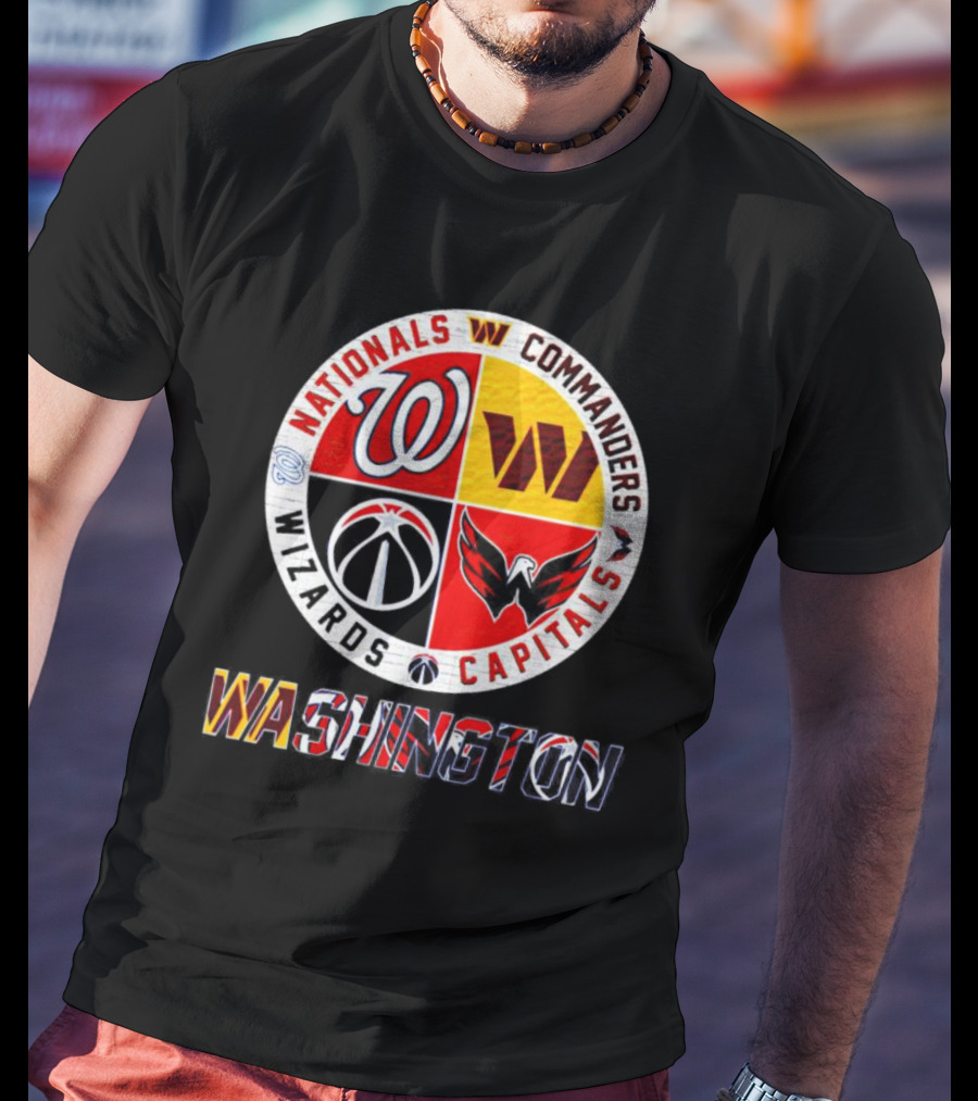Washington Nationals Commanders Wizards Capitals Sports Team T-Shirt