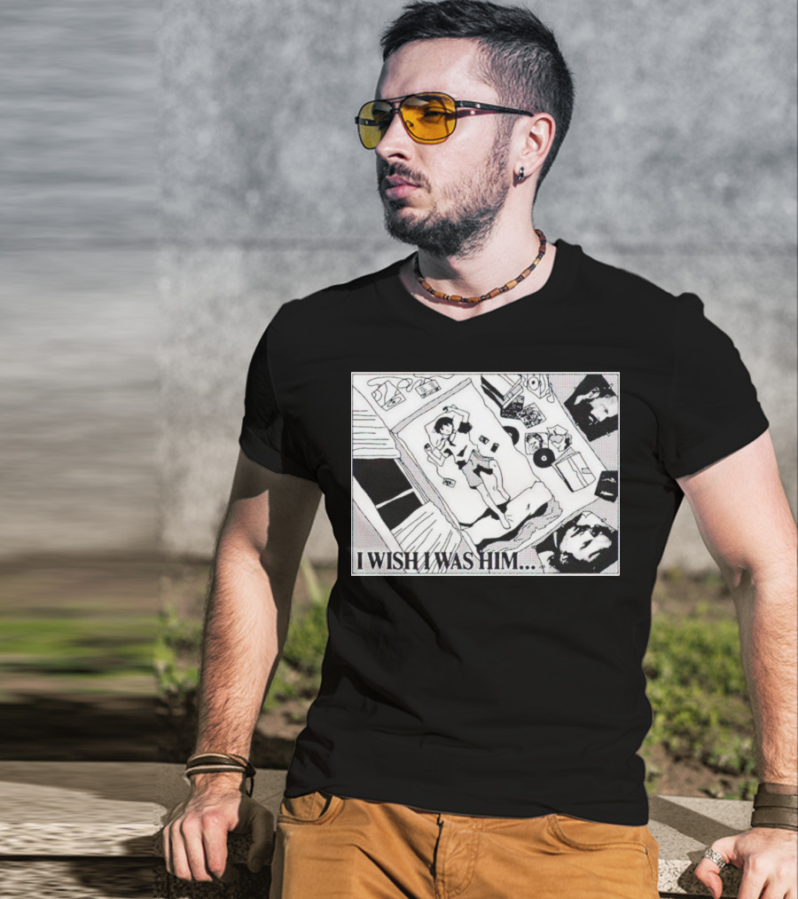 I Wish I Was Him Bedroom Anime Manga Scene T-Shirt