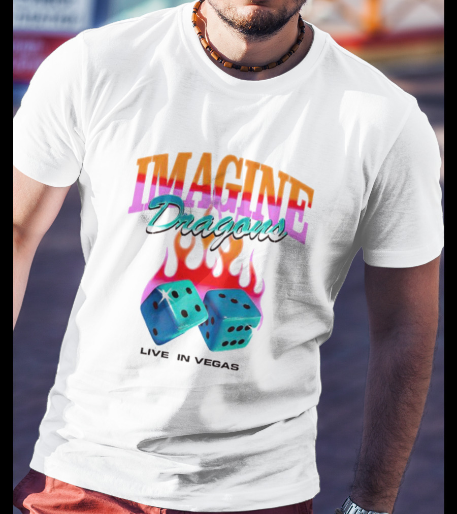IMAGINE DRAGONS Flaming Dice Live In Vegas T-Shirt