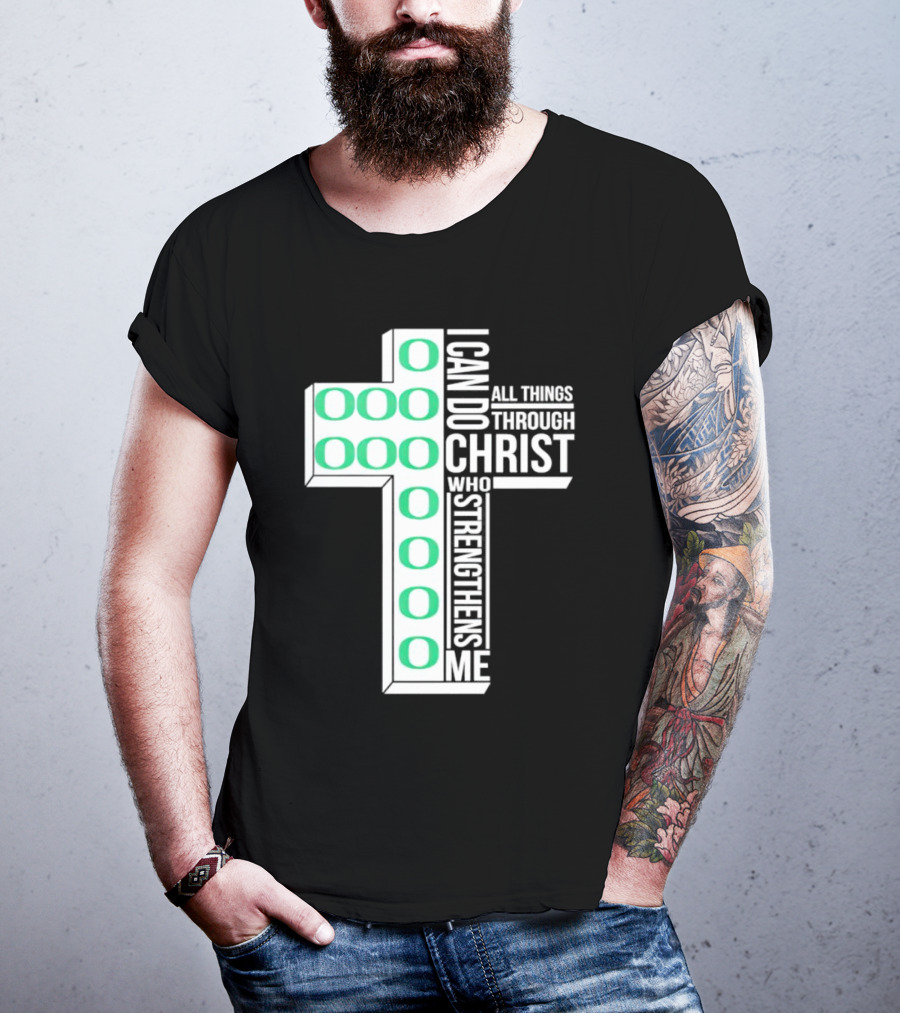 Oregon Ducks Cross I Can Do All Things Through Christ Who Strengthens Me T-Shirt