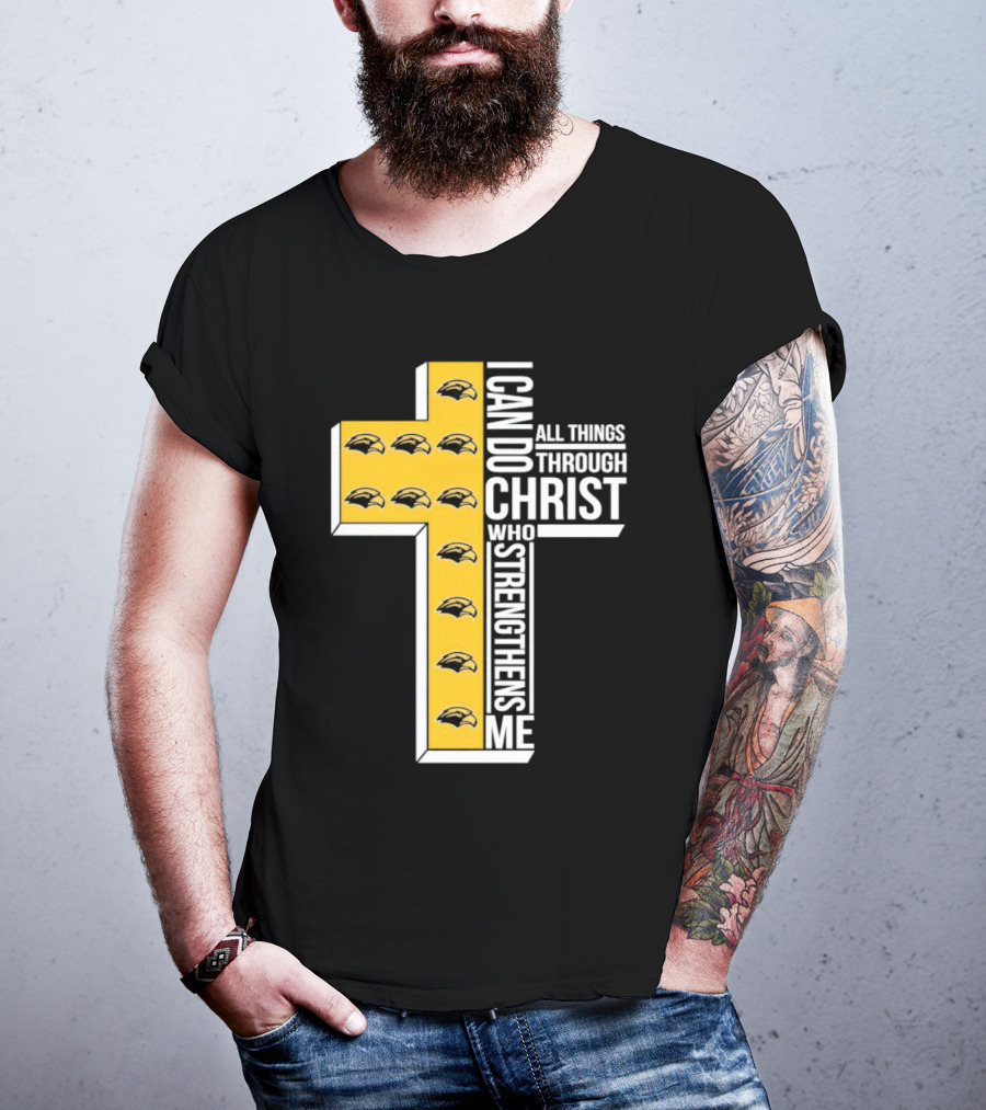 Southern Miss Golden Eagles I Can Do All Things Through Christ Who Strengthens Me Cross T-Shirt