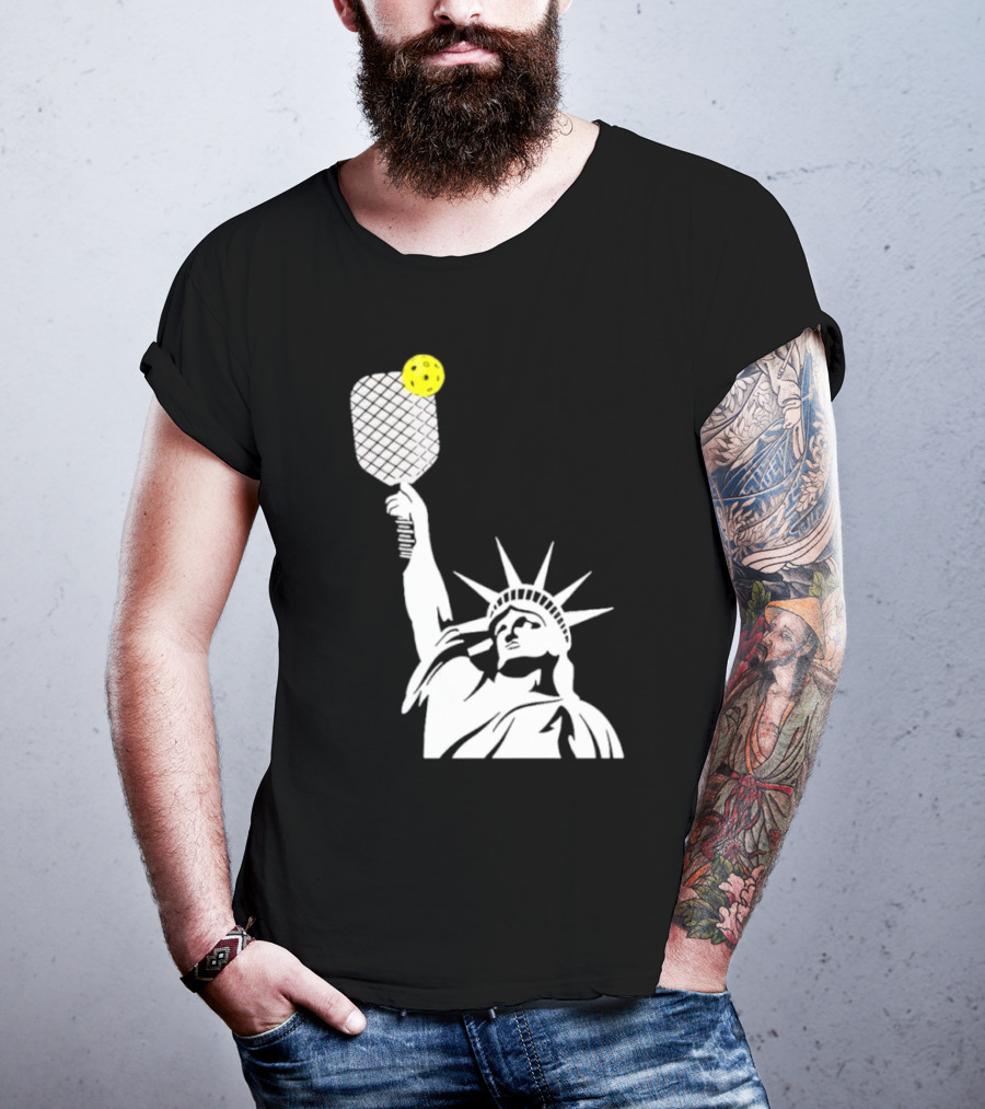Statue Of Liberty With Pickleball Paddle And Ball T-Shirt