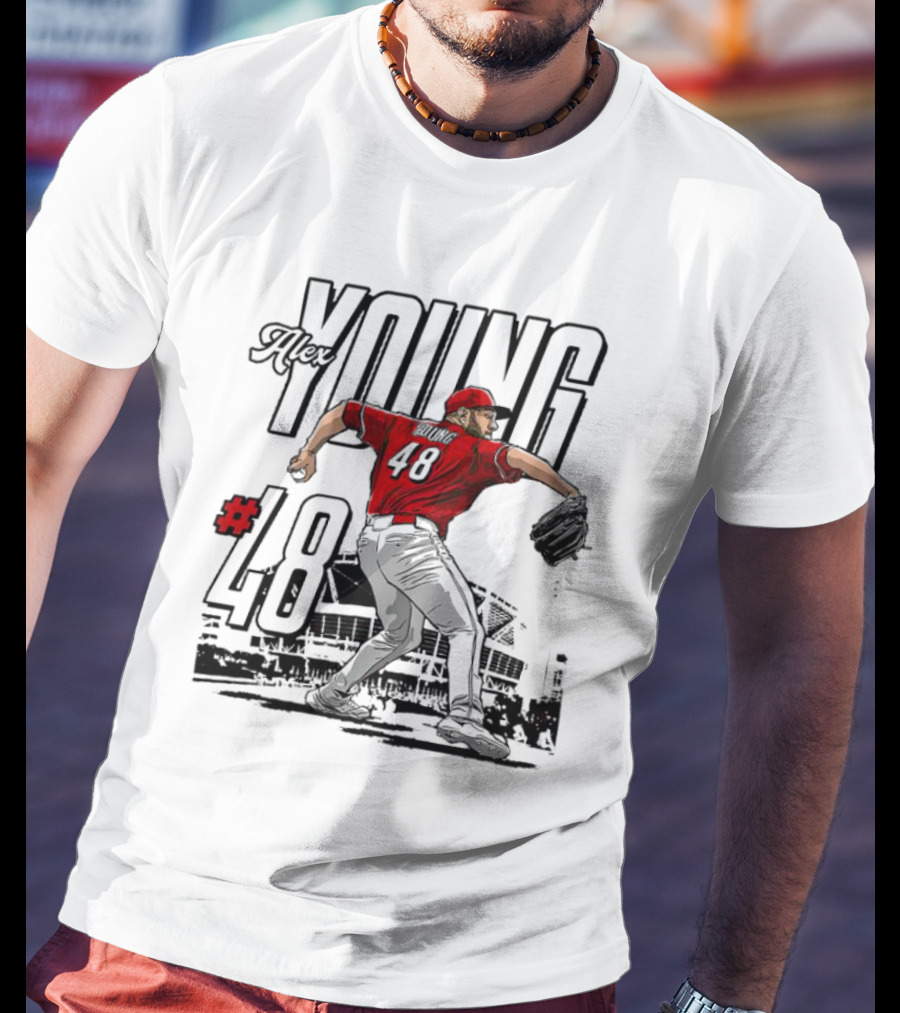 Alex Young #48 MLBPA Stadium Pitching Action T-Shirt