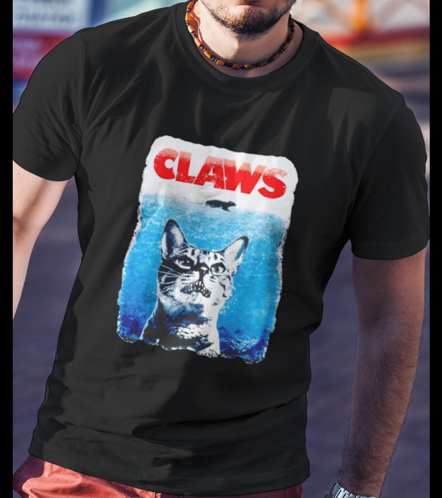 Claws Parody Cat With Fish Underwater T-Shirt