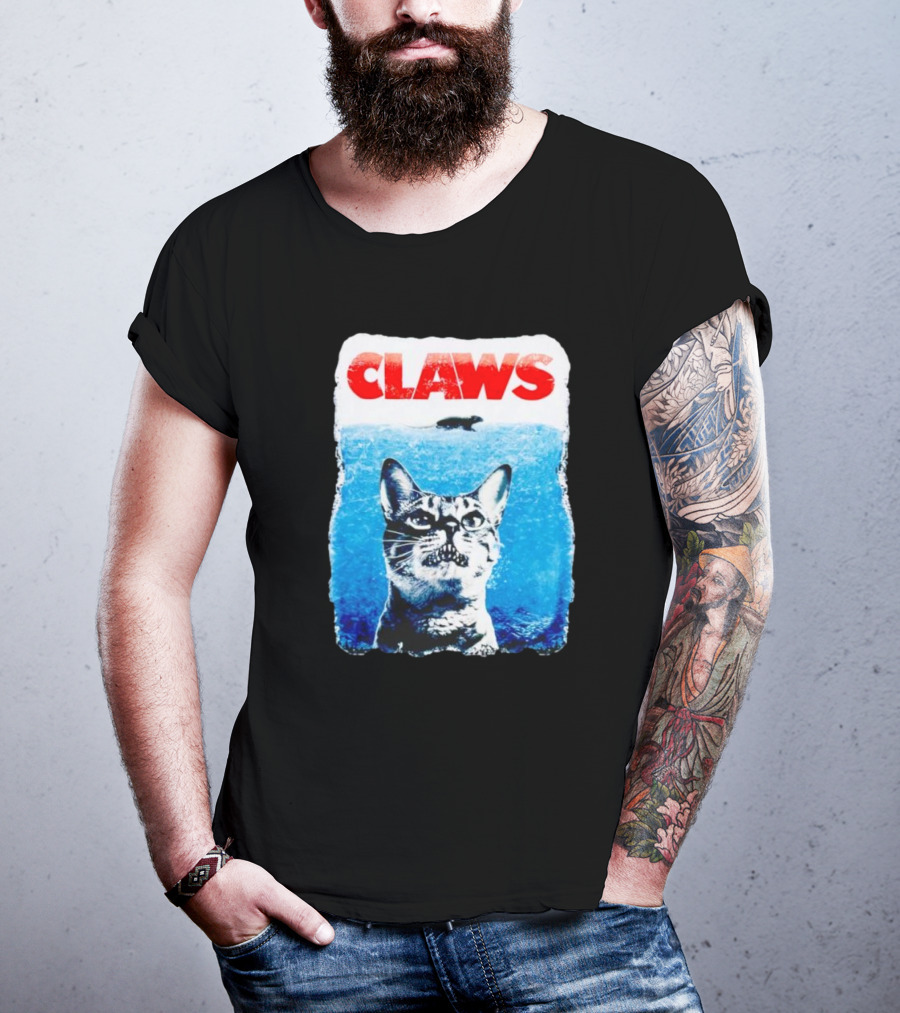 Claws Parody Cat With Fish Underwater T-Shirt
