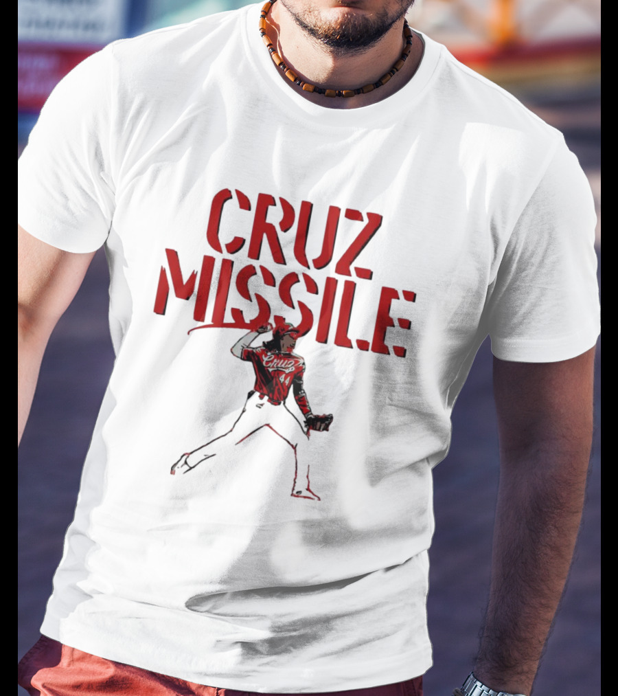 Cruz Missile Elly De La Cruz Cincinnati Reds 44 Pitching T-Shirt