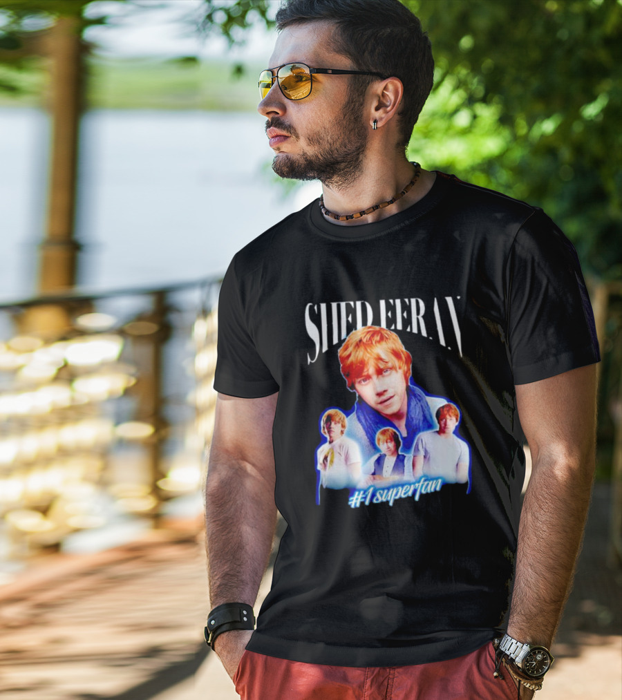 Shed Eeran #1 Superfan Collage Multiple Redhead Portraits T-Shirt