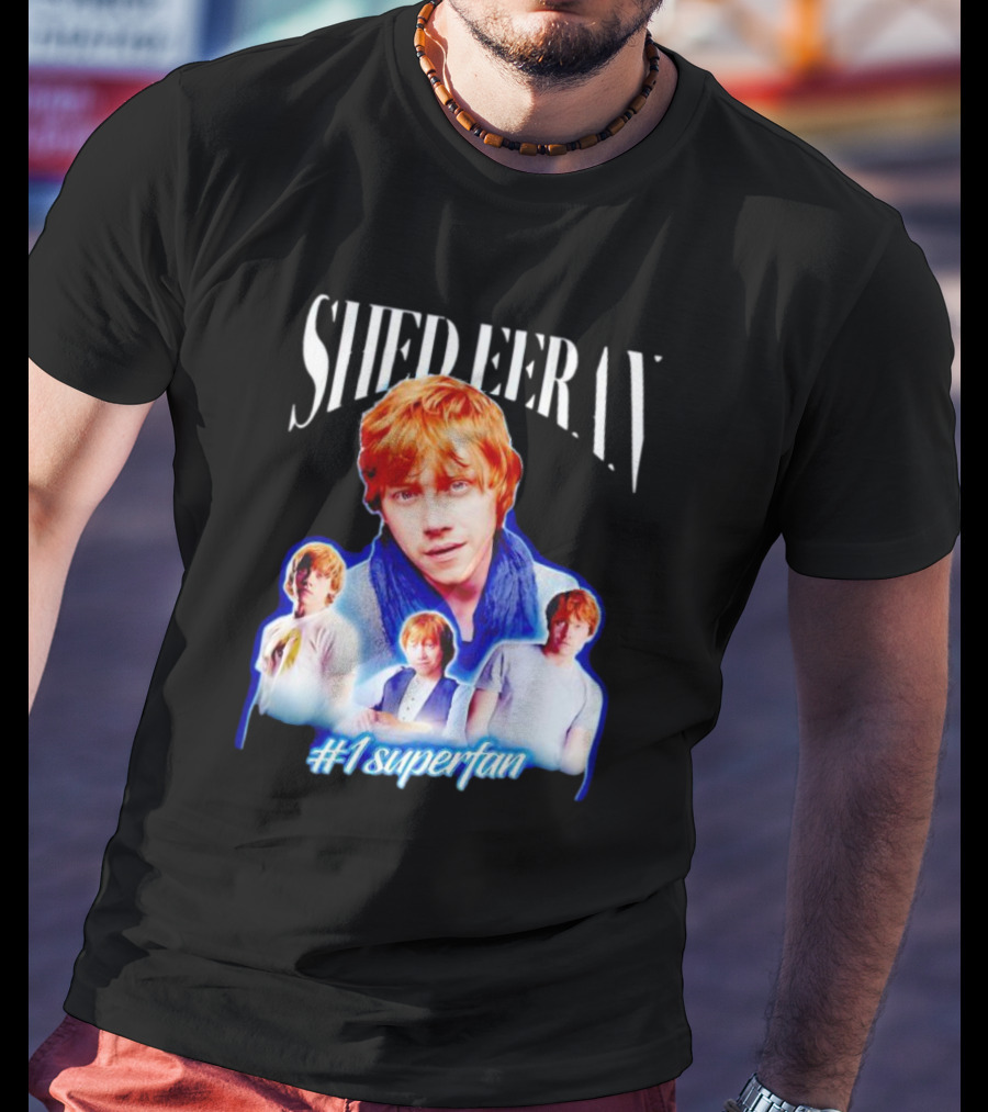 Shed Eeran #1 Superfan Collage Multiple Redhead Portraits T-Shirt
