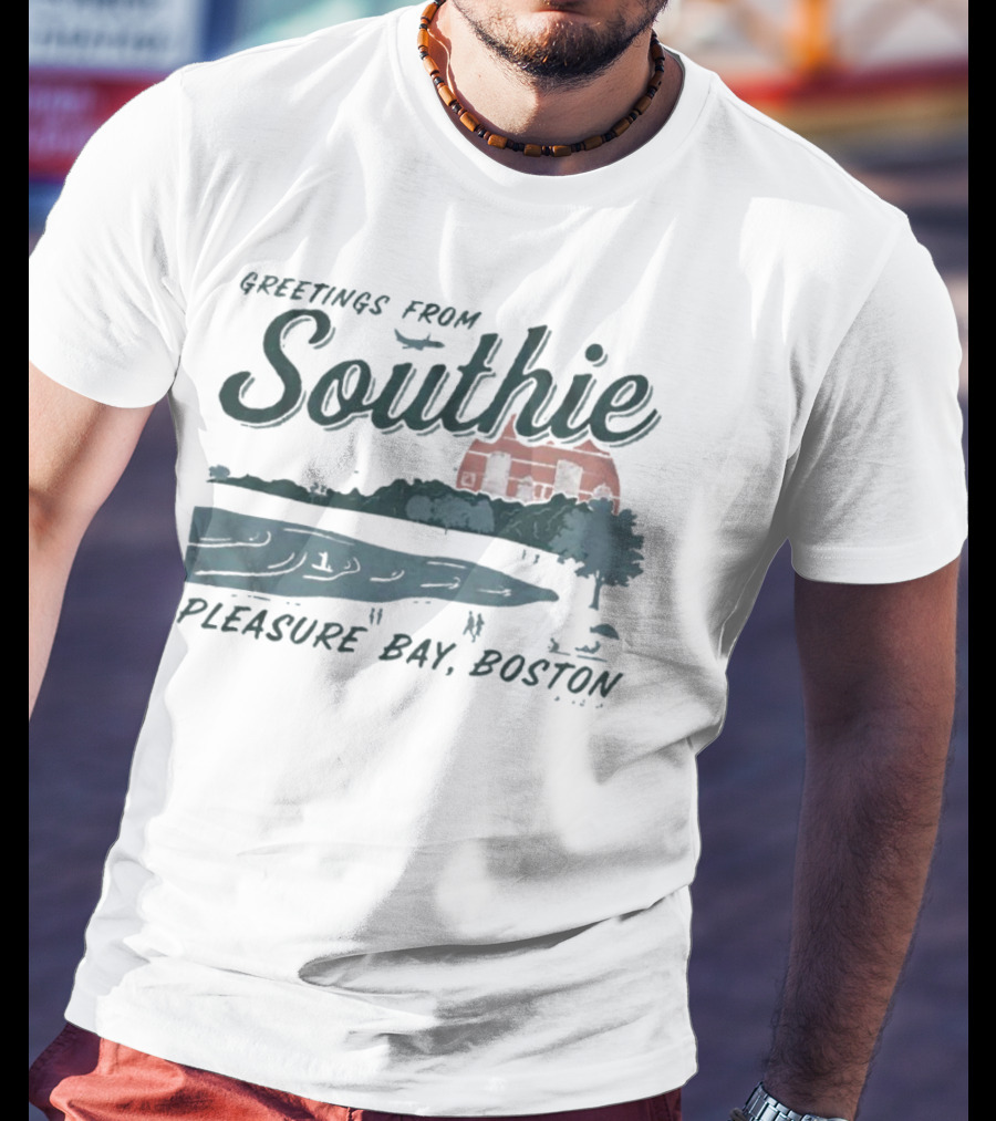 Greetings From Southie Pleasure Bay Boston Scenic Water View T-Shirt