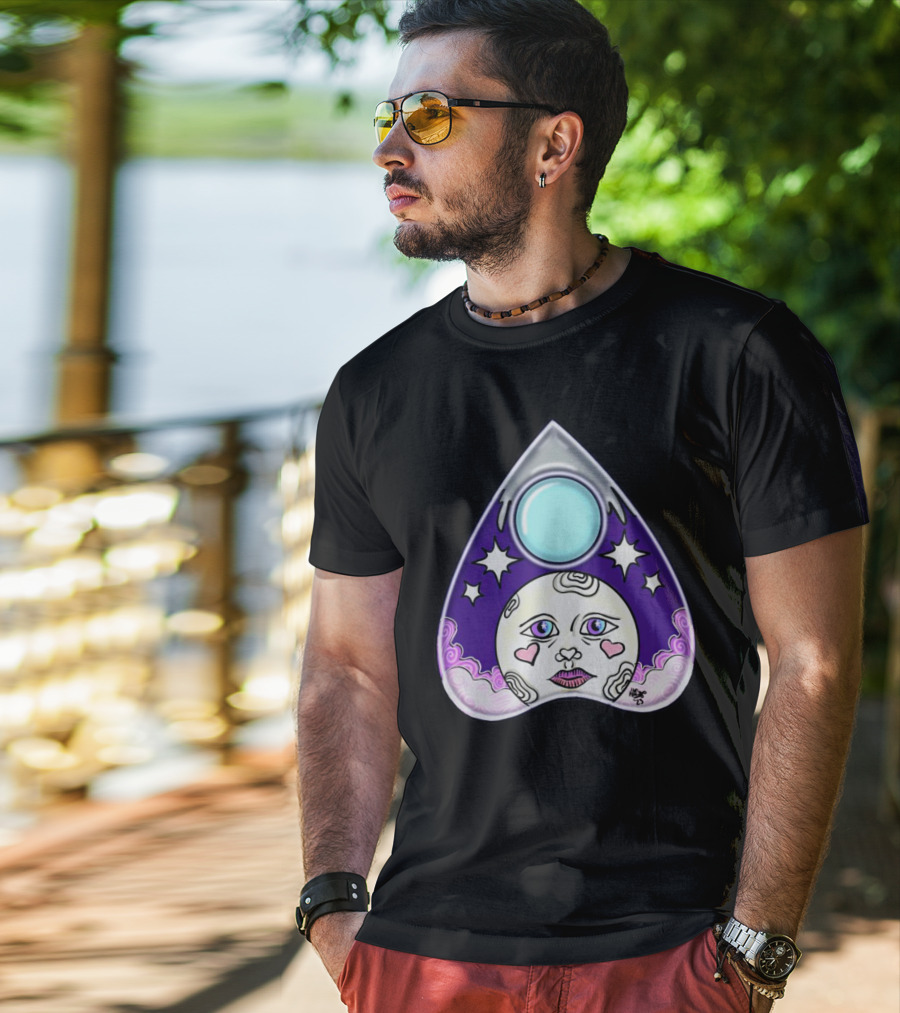 Moon Planchette Stars Face Heart Eyes T-Shirt