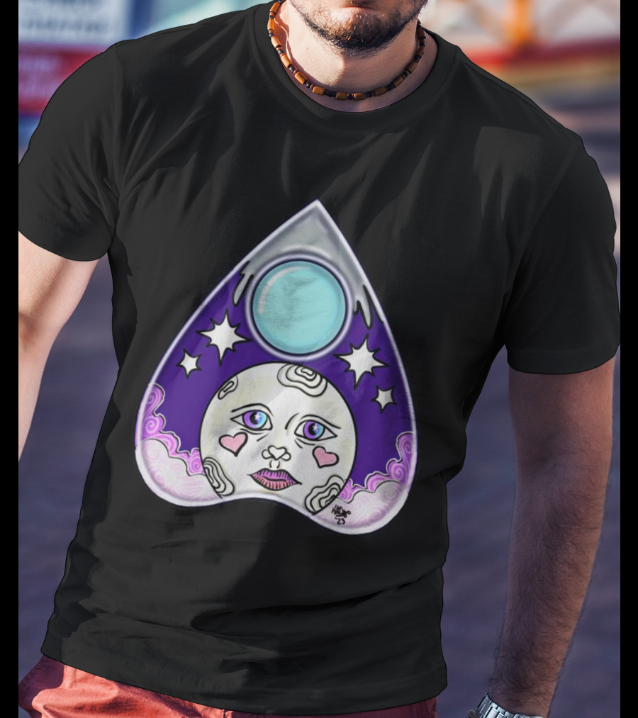 Moon Planchette Stars Face Heart Eyes T-Shirt