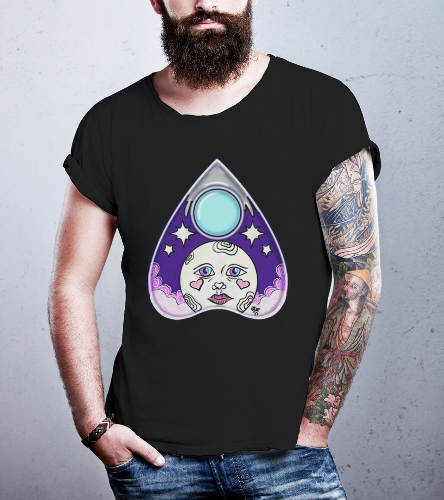 Moon Planchette Stars Face Heart Eyes T-Shirt