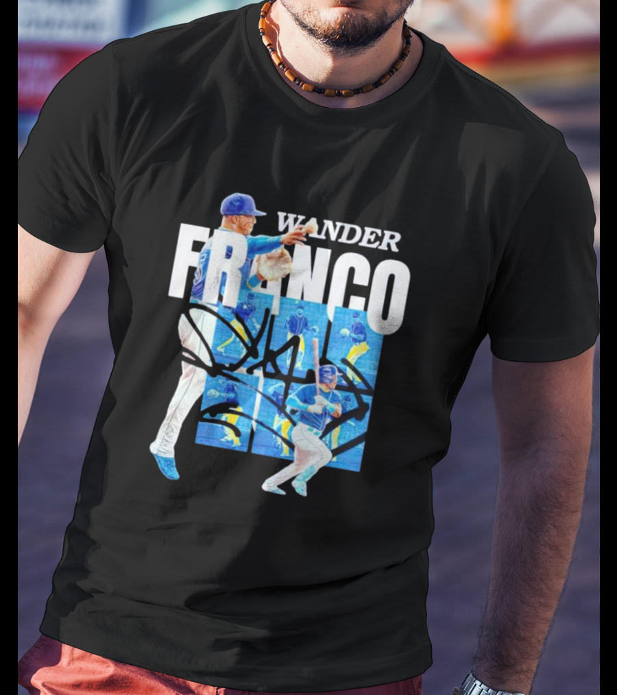Wander Franco Baseball Dynamic Action And Signature T-Shirt