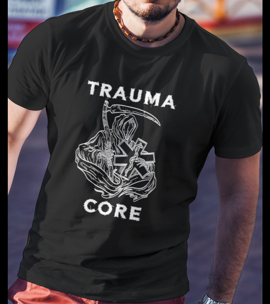 TRAUMA CORE Reaper With Scythe And Star Of Life T-Shirt