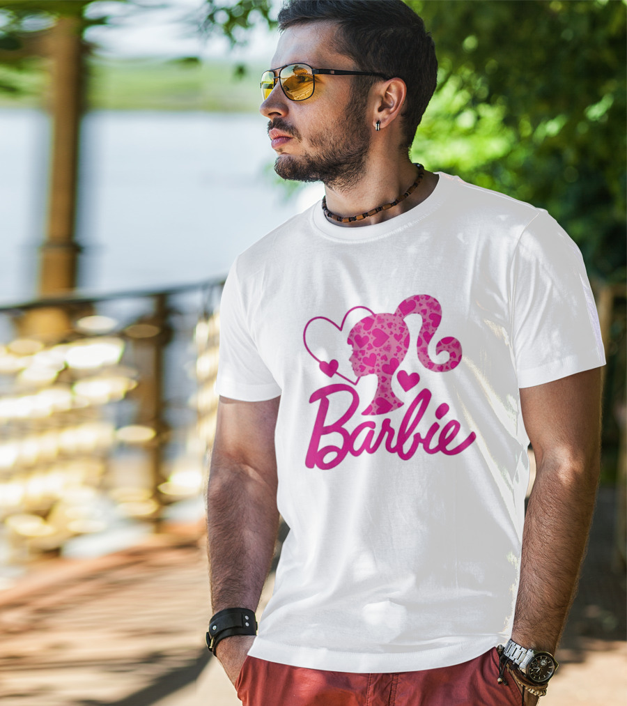 Barbie Heart Silhouette Pink T-Shirt